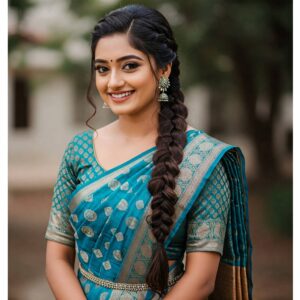 fishtail braid hairstyle for a saree