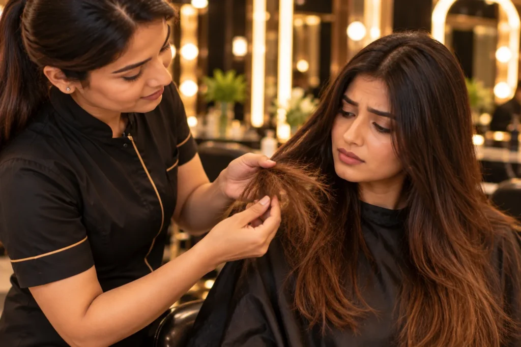Is Hair Rebonding Safe for Damaged Hair? What Experts Say – Stylelife Unisex Salon, Vasundhara